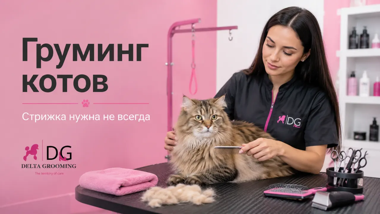Обложка статьи про груминг котов в DELTA GROOMING Бендеры