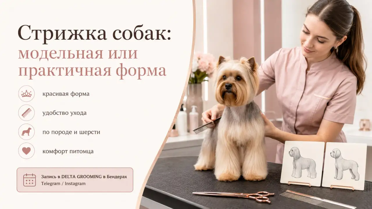 Обложка статьи про выбор стрижки собак в DELTA GROOMING Бендеры